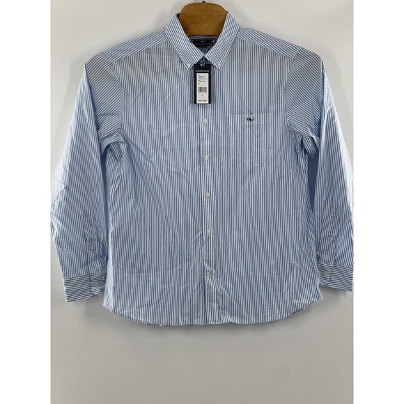 NWT Vineyard Vines Classic Fit Stretch Poplin Stripe Shirts Large $98